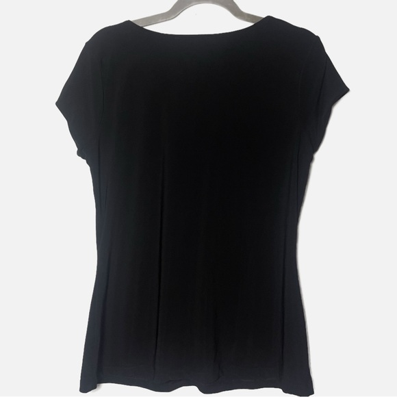 WHBM black dressy lightweight short sleeve top size Large - Picture 2 of 4